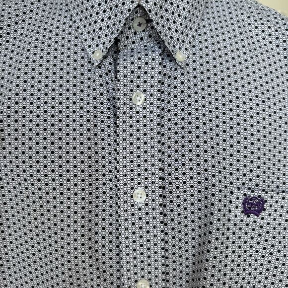 Cinch Other - Cinch Long Sleeve Buttondown Western Shirt Mens SZ XXL  Blue White Hexagon Print